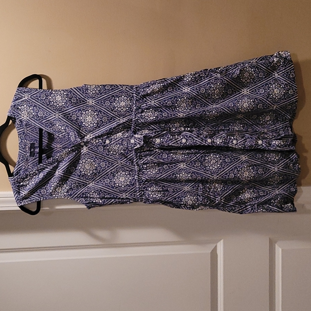 Gap button front drawstring dress